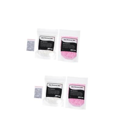 Beaupretty 2 sets of wax bean set for hair removal body hair removal hot waxing hair removal cream hair removal beads practical wax pearl pink rosa rosyx2st 17.5x10.8x1cmx2pcs