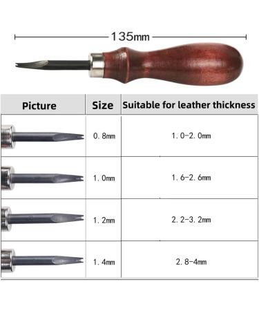 WUTA 4pc Leather Edge Bevelers Set - High Carbon Steel Skiving Tools for Keen Edge Cutting in Leathercraft (0.8mm+1mm+1.2mm+1.4mm) - Buy Online on GoSupps.com