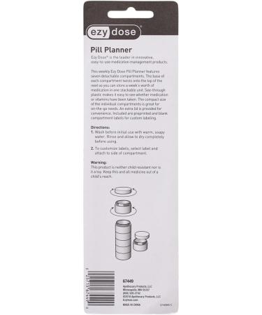 EZY DOSE Weekly Pill Case | 7-Day Medicine Planner & Vitamin Organizer | BPA Free Medium Detachable Compartments in Rainbow Colors - International Shipping Available - Buy Online on GoSupps.com