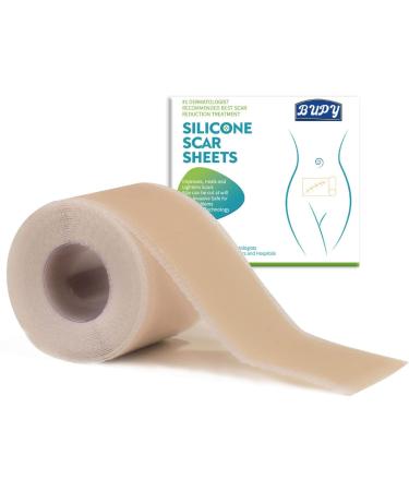 Silicone Scar Sheets Silicone Scar Tape(1.6"x 120" Roll-3 Meter) Silicone Scar Removal Sheets for Surgical Scars Healing Keloid C-Section Burns Tummy Tuck.