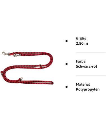 Dogeline Double-Leash Exercise Line for Medium Dogs (up to 45kg) - 39 Colors 2.80m Stability - Buy Black & Red Online - Buy Online on GoSupps.com