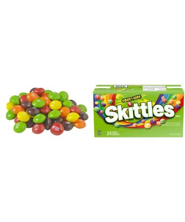 Skittles Original Bulk Box 11.34 Kilograms & Sour Chewy Candy Full Size Bag 51g per Pack 24 Count Sugar Candy + Sugar Candy Green
