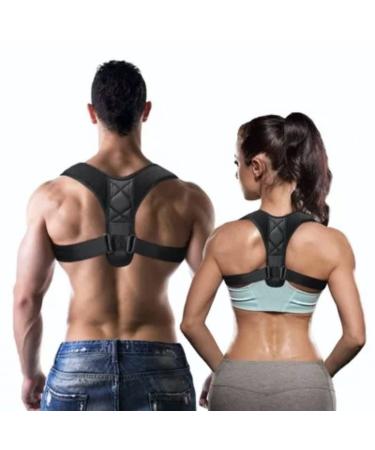 ShwanPC Posture Corrector For Men and Women One Size Fits All Adjustable Strap Black (GJZ0102)