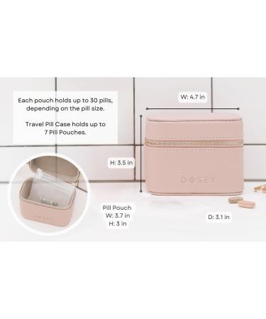Shop Dosey Gold Travel Pill Case | Vegan Leather Daily Organizer with 7 Airtight Pill Pockets - Stylish & Functional Medication Storage - Buy Online on GoSupps.com