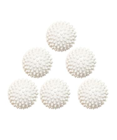 Reusable Dryer Balls for Laundry Anti-Static Fabric Softener 6 Pack (White)