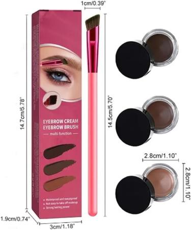 Eyebrow Care Kit 4d Laminated Waterproof Multi Function Eyebrow Brush for Women Hair Stroke Ultra-Brow Brush with Eyebrow Cream Sweat-proof Long-Lasting Not Easy to Remove Makeup(Light Brown+Dark B Light Brown+dark Brown - Buy Online on GoSupps.com