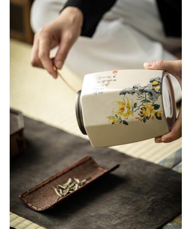 SFANIIX Stash Jar Container Plant Ash Ceramic Tea Cans Double-layer Sealed Cans Common Flower Tea Storage Cans Household Medicinal Materials Cans Vintage Storage Jars - Buy Online on GoSupps.com