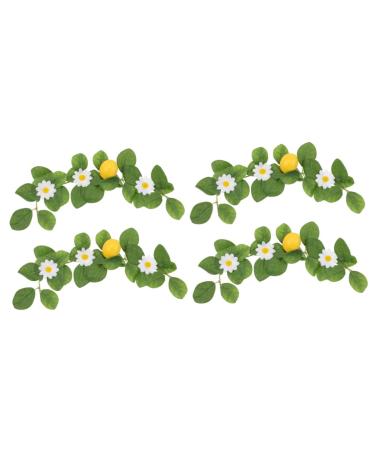 HOMSFOU 4 Pcs Simulation Lemon Pendant Dried Lemon Slices Decorative with Lemon Artificial Greenery Hanging Lemon Garland Flower Decor Leaves Room Decor Wall Hanging Fruit Plastic Yellowx2pcs 38x10cmx2pcs