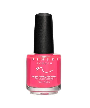 NINSKI NAIL POLISH - Vegan Friendly - Quick Air Dry - BRINK PINK 15ml