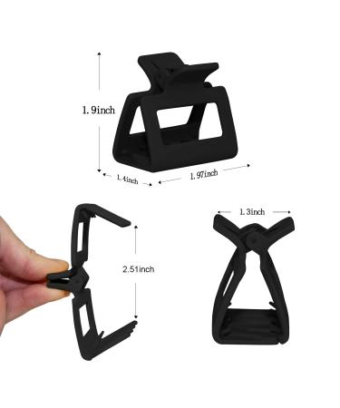 Set of 4 Small Black Claw Clips for Thin and Thick Hair - Square Matte Design - Women's Hair Accessories - Ideal Gifts for Mom - Buy Online on GoSupps.com