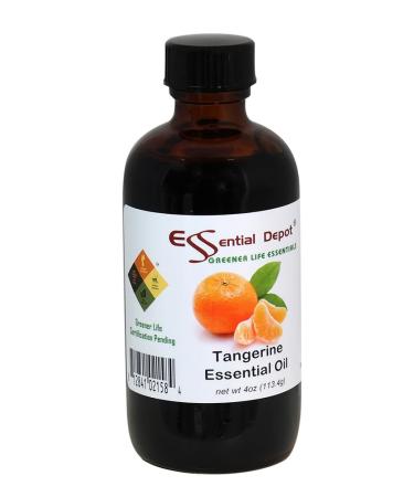 Tangerine Essential Oil - 4 oz - GC/MS Tested - Supplied in 4 oz. Amber Glass Bottle with Black Phenolic Cone Lined and Safety Sealed Cap