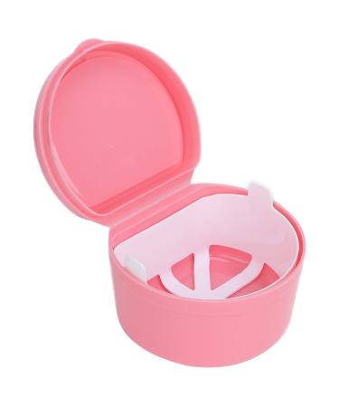Dental Retainer Box Mouth Guard Container Clean Sanitary Pacifier Jewelry Storage for Home for Artificial Teeth(Pink)
