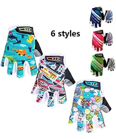 Shop Lovmead Fingerless Bicycle Gloves for Kids Ages 4-12 | Outdoor Sports Cycling Gear for Girls & Boys | Lightweight Spring/Summer MTB Gloves in Cyan - Buy Online on GoSupps.com
