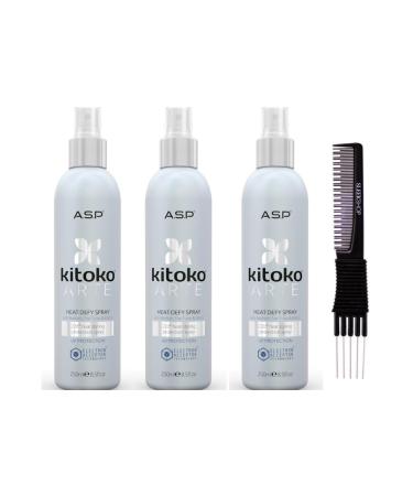 yper Affinage Asp Luxury Kitoko Arte Heat Defy Spray (8.5 oz) with Teasing Comb Pack 3