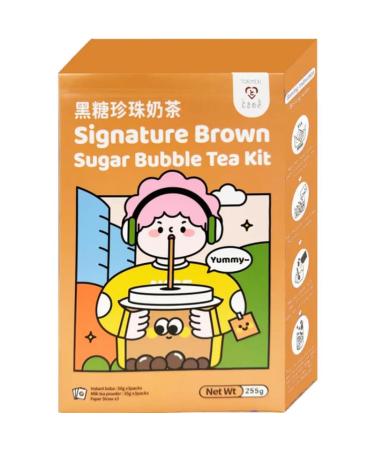 Tokimeki Bubble Tea Kit 255g - Make Perfect Hot or Cold Bubble Tea at Home | Heartforcards Shipping Protection | Brown Sugar Flavor - Buy Online on GoSupps.com