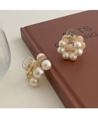 14 Pcs Mini Pearl Hair Claw Clips with Flower Design - Sweet Artificial Bangs Clips for Women & Girls - Buy Online on GoSupps.com