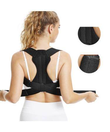 Back Posture Corrector for Men & Women - Adjustable Breathable Upper Back Brace - X-Large Black Posture Straightener - Buy Online on GoSupps.com