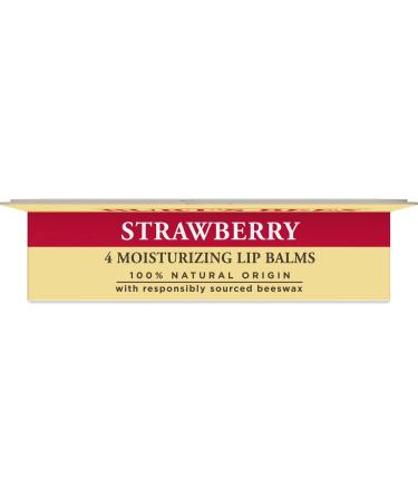 Burt's Bees 100% Natural Moisturizing Lip Balm Strawberry with Beeswax & Fruit Extracts - 4 Tubes - Buy Online on GoSupps.com