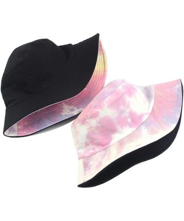 Reversible Cotton Tie Dye Bucket Hat - Multicolored Fisherman Cap for Sun Protection - Buy Online on GoSupps.com