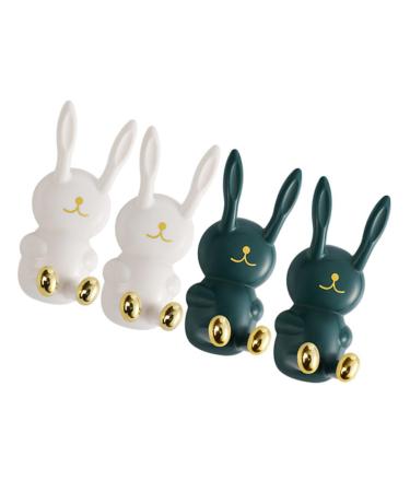 Cabilock 4 pieces sticky hook of the caricature plug cable hook bathrobe holder clothes hook toothbrush hook electric toothbrush holder towel hook hook hooks ABS white rash 9x4.8cm white
