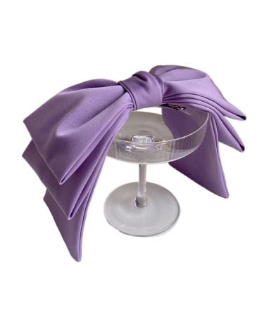 hgnxa Balletcore w Princess Large Side Clip Hair Clip Princess Girl Ribbon w Oversized w Barrettes for Girl Purple