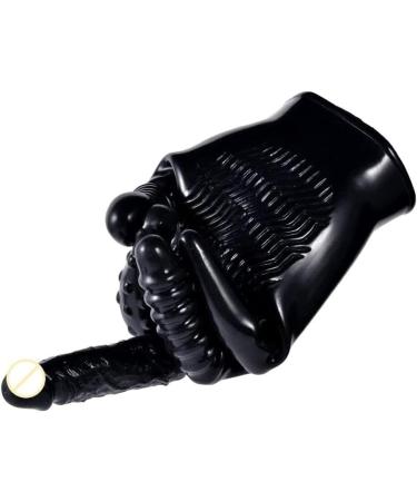 SMGZC Black Latex Vibration & Friction Massage Gloves for Couples - Perfect for Men & Women | Enhance Intimacy & Sensation - Buy Online on GoSupps.com