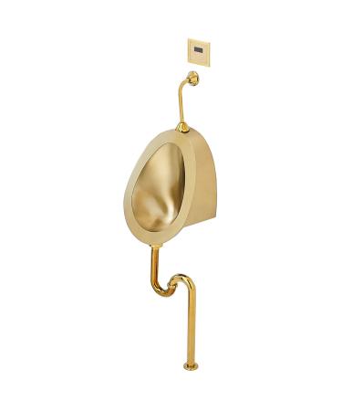 Commercial Washout High Efficiency Urinal Wall Mounted Smart Sensor Urinals Household Stainless Steel Men's Urinalsgold Color Suitable for Use in Homes Hotels Schools (C)