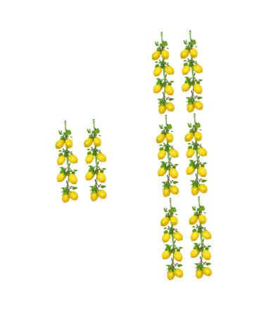 HOMSFOU 8 Bunches Imitation Lemon Skewers Lemons Lemon Decor Play Kitchen Mini Artificial Plants Play Vegetables Toy Simulation Decorative Fruit Lemon Tree Decor Fake Fruit Foam Girl