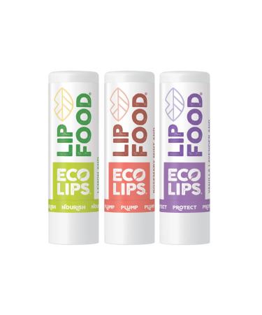 Eco Lips Lip Food - Nutrient Dense & Organic Lip Balm (Nourish  Plump and Protect) Variety