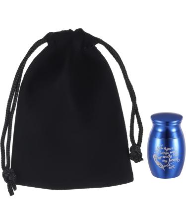 Canghai Mini Cremation Urn - Small Stainless Steel Keepsake Urn for Human and Pet Ashes - Blue Ashes Holder Souvenir - 25x16 mm - Buy Online on GoSupps.com