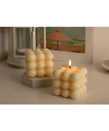 Buy Off-White Scented Candles | 2Pcs Decorative Bubble Candles Set for Home Decor - Perfect Gifts for Mother Friends & Lover - Buy Online on GoSupps.com