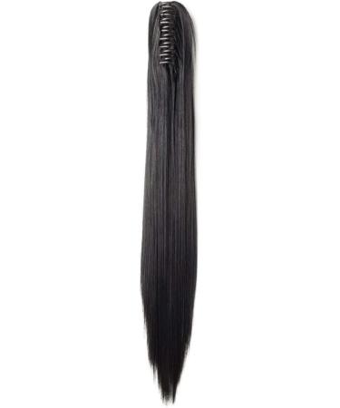Long Short Claw Ponytail Hair Extension | Clip in Hairpiece | 21 Straight Dark Black - Buy Online on GoSupps.com