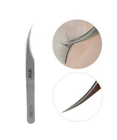 Vetus Ultra Rigidity Curved Dolphin Tweezer - Anti-Static Stainless Steel for Individual Volume Lashes | 1PC with Black Leather Case - Buy Online on GoSupps.com
