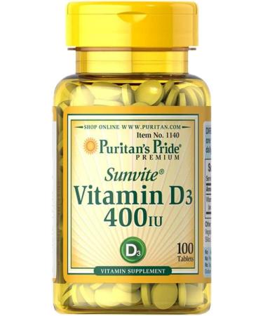 Puritan's Pride Vitamin D3 400 IU - Essential Sunshine Supplement - Buy Online on GoSupps.com