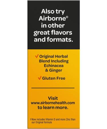 Airborne 1000mg Vitamin C + Zinc Sugar Free Multivitamin Immune Support Effervescent Fizzy Drink Tablets Zesty Orange Flavor with Powerful Antioxidants Vitamins A C & E 30 Tablets (2 Pack) - Buy Online on GoSupps.com