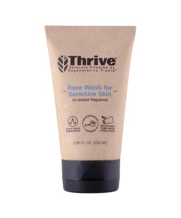 THRIVE All Natural Face Wash for Sensitive Skin   Unscented Gentle Face Wash for Women & Men to Clean  Restore & Combat Skin Stress   Made in USA with Natural & Organic Ingredients   Vegan Unscented 3.38 Fl Oz (Pack of 1...