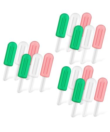 HAPINARY 18pcs -shaped Silicone Chewies for Aligner Trays Fun and Safe Chewing Tools with Grip Handles Original Strawberry Flavors for Braces Users