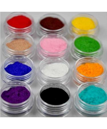 12 Colour Velvet Flocking Powder for Velvet Manicure Nail Art Polish Tips New