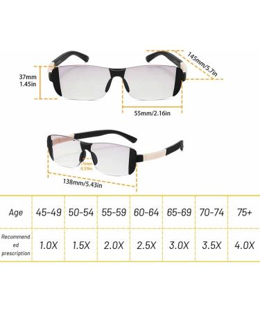 Buy Ultrathin Progressive Multifocal Reading Glasses - Blue Light Blocking Frameless Eyewear for Men & Women | Carmine 1.0X - Buy Online on GoSupps.com