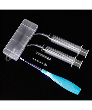 Premium Tonsil Stone Remover Tool/Earwax Removal Blue 3 Tips Tonsillolith Pick Case + 2 Irrigator Clean