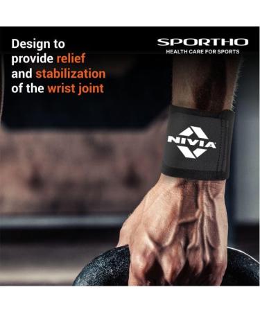 Nivia Orthopedic Wrist Support - Adjustable Velcro Pain Relief Neoprene for Gym Sports & Exercise - Buy Online on GoSupps.com