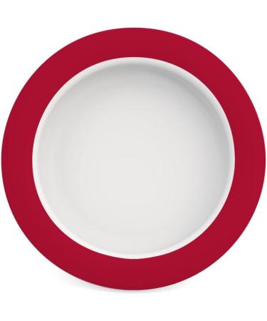 Ornamin 20 cm Red Melamine Plate with Sloped Base (Model 902) | Non-Slip Eating Aid Plate Guard - Buy Online on GoSupps.com