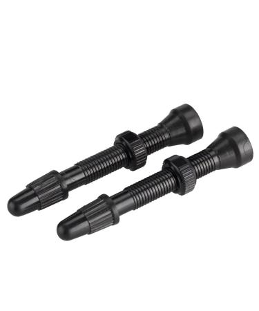 WHISKY - No.9 Aluminum Alloy Tubeless Presta Valve Stem, Pair, 40 Millimeter, Black