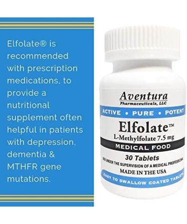 ELFOLATE 7.5mg L-Methylfolate Supplement Doctor Recommended Professional Strength - 30 Tablets - Buy Online on GoSupps.com