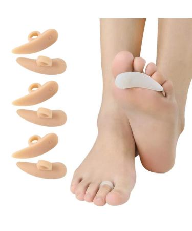 CAREOR 6 Pieces Hammer Toe Cushion - Hammer Toe Gel Pads Corrector & Straightener for Curled Curved Claw & Mallet Toe Relief - Right & Left Gel Support Crest Cushion (Beige)