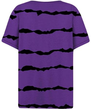 Elegant Women's Summer T-Shirts | Short Sleeve V-Neck Tops | Cotton Sleep Tees in Black White & Purple - Buy Online on GoSupps.com