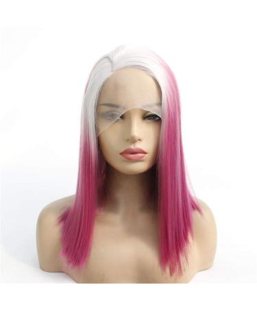 wig Long straight hair wig in the gradient chemical fiber front lace half hand hood