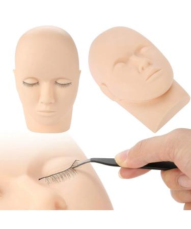 Rubber Practice Head Soft Rubber Eyelash Makeup Massage Practice Fake Head Shape Great Gift 24.4 x 15.5 cm