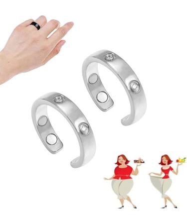 Buy Tianbi Magnetic Therapy Rings - 2 Pieces for Lymphatic Drainage & Weight Loss | Adjustable Slim Rings for Men & Women - Buy Online on GoSupps.com