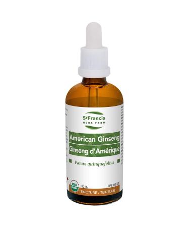 St Francis Herb Farm - American Ginseng (Panax quinquefolius root) Herbal Tincture Extract Certified Organic Is An Adaptogen That Does Not Overstimulate Improve Resistance To Life Stressors Increase Energy & Stamina Enhance Work Capacity & Libido Immune S
